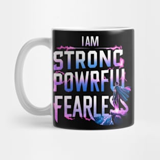 I Am Strong Powerful Fearless Pink Breast Cancer Survivor Mug